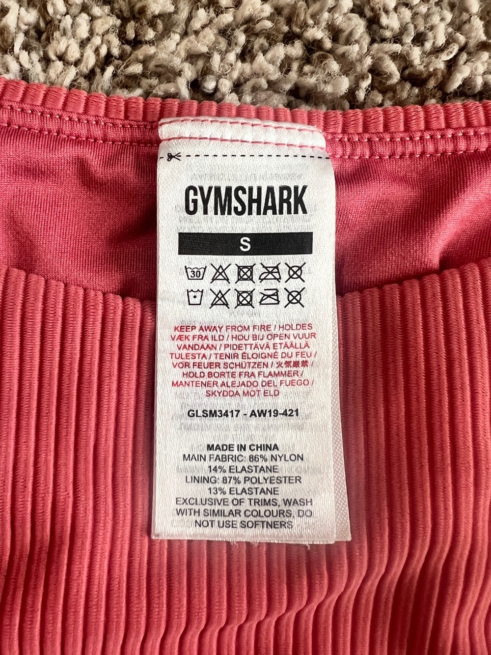Gymshark Pink Ribbed Bikini Set Size Small - Picture 2 of 8